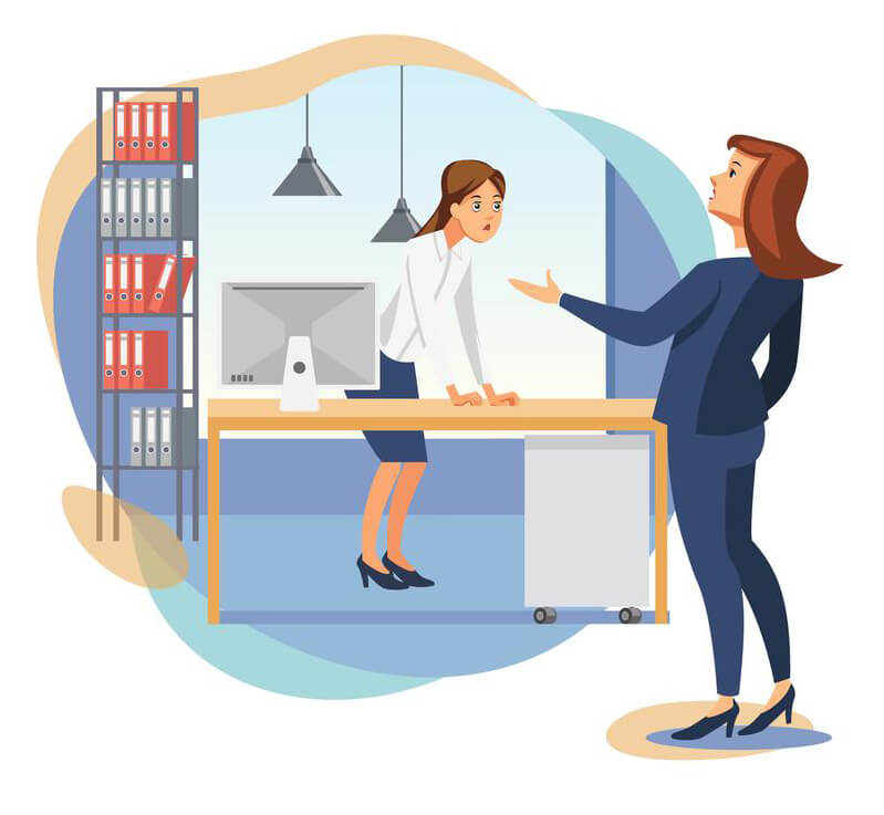 Female Boss Scolding Office Worker